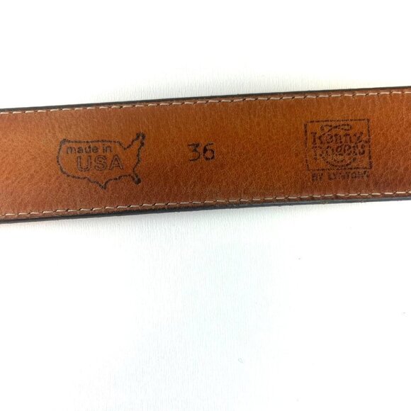 Kenny Rogers Vintage Shrunken Grain Cowhide Black Leather Belt Style 72635 Sz 36 - Picture 7 of 8